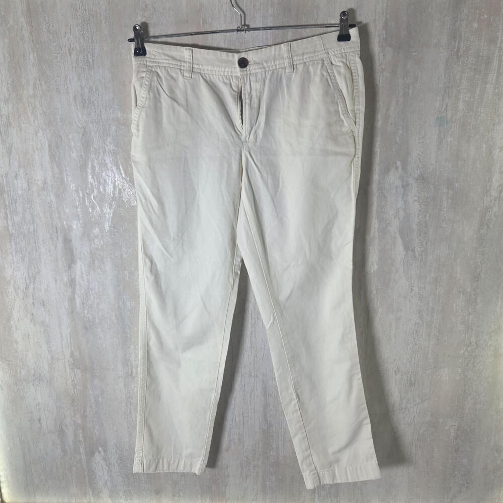 J.Crew Pants Womens 4 White Chino Twill Straight Leg Cotton Pockets Casual